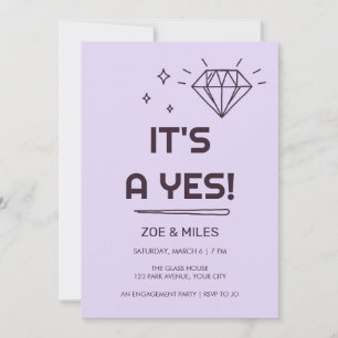Bold Groovy Its a Yes Engagement Party Invitation