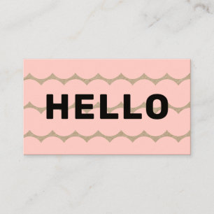 Bold Groovy Squiggles Black Light Pink Kraft Business Card
