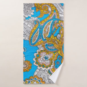 Bold, grungy, islamic, psychedelic, colourful orna bath towel