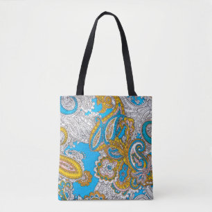 Bold, grungy, islamic, psychedelic, colourful orna tote bag