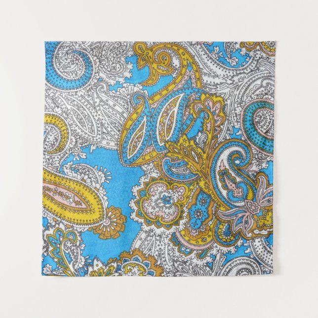 Bold Grungy Islamic Psychedelic Ornament Tapestry (Front)