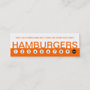 bold HAMBURGERS customer loyalty Card