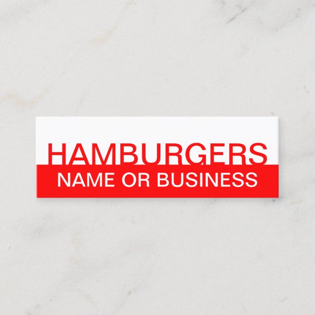 bold HAMBURGERS Mini Business Card (Front)