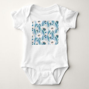 Bold Hand Painted Floral Vintage Baby Bodysuit