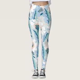 Bold Hand Painted Floral Vintage Leggings