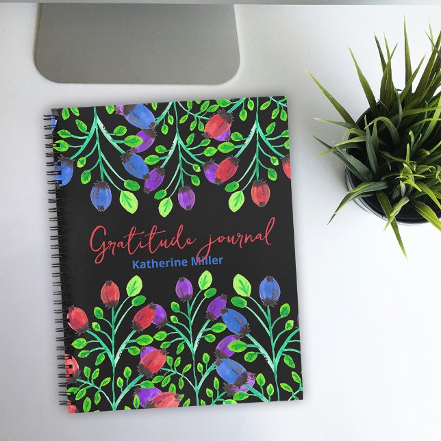 Bold Hand-painted Flowers Gratitude Journal (Creator Uploaded)