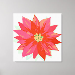 Bold, hand-painted poinsettia custom design canvas print