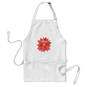 Bold, hand-painted poinsettia custom holiday  standard apron