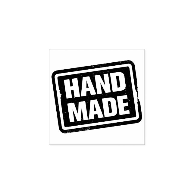 Bold Handmade Rectangle Sign Rubber Stamp (Imprint)