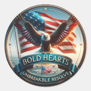 Bold Hearts Patriotic Stickers – USA Strong Spirit