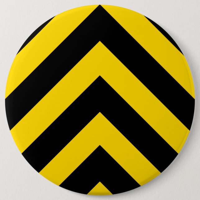 Bold Highway Traffic Bumble Bee Chevrons 6 Cm Round Badge (Front)