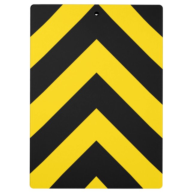 Bold Highway Traffic Bumble Bee Chevrons Clipboard (Back)