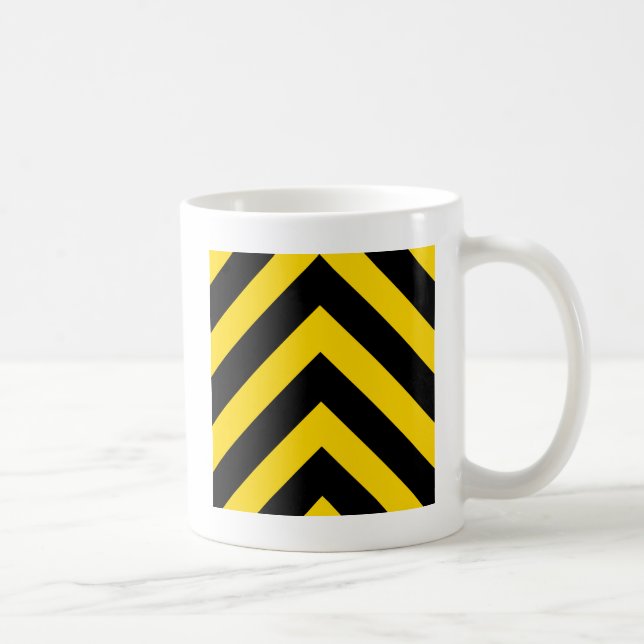 Bold Highway Traffic Bumble Bee Chevrons Coffee Mug (Right)