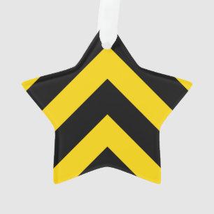 Bold Highway Traffic Bumble Bee Chevrons Ornament