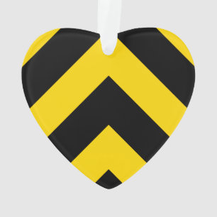 Bold Highway Traffic Bumble Bee Chevrons Ornament