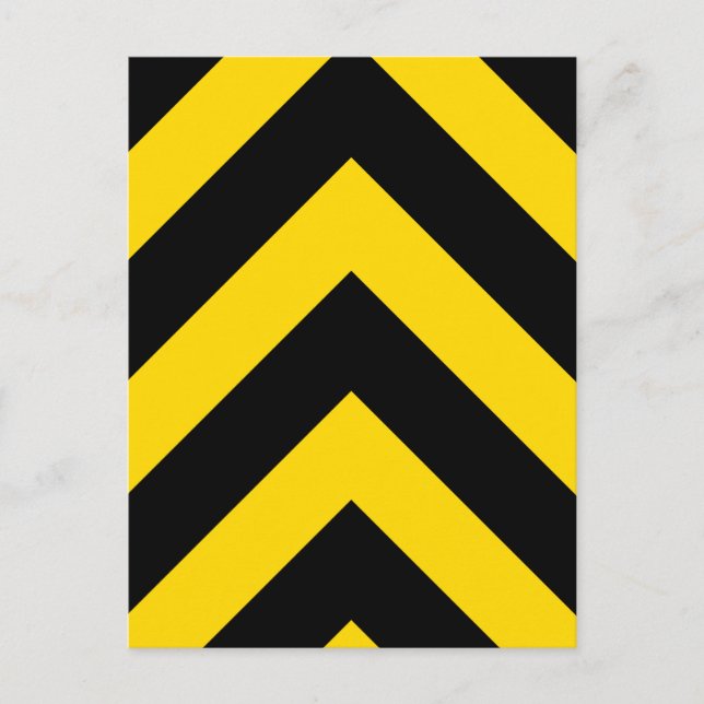 Bold Highway Traffic Bumble Bee Chevrons Postcard (Front)