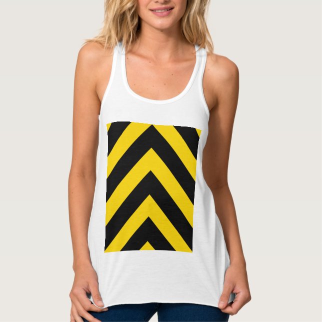 Bold Highway Traffic Bumble Bee Chevrons Singlet (Front)