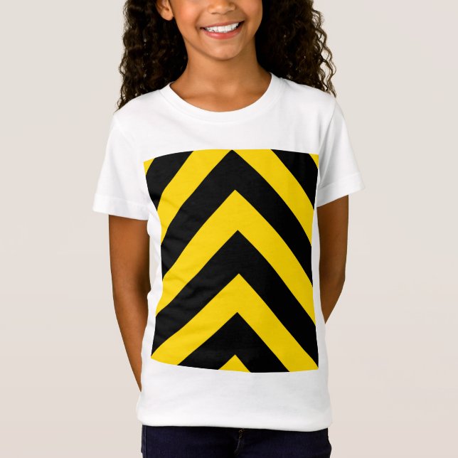 Bold Highway Traffic Bumble Bee Chevrons T-Shirt (Front)