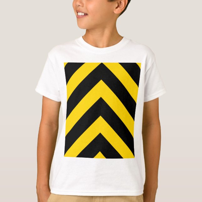 Bold Highway Traffic Bumble Bee Chevrons T-Shirt (Front)