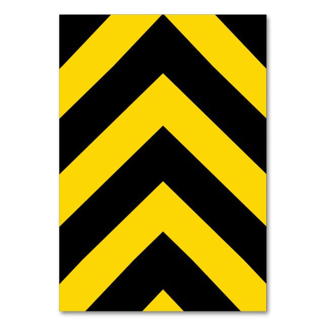 Bold Highway Traffic Bumble Bee Chevrons Table Number (Front)