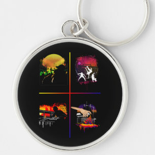 Bold Hip Hop Street Culture Vibrant Urban Artistic Key Ring