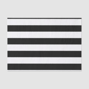 Bold Horizontal Black and White Stripes Tissue Paper