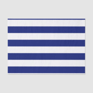Bold Horizontal Navy and White Stripes Tissue Paper