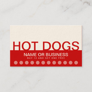 bold HOT DOGS customer loyalty card