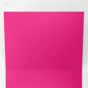 Bold Hot Pink Solid Background Vibrant Colour Tri-Fold Invitation