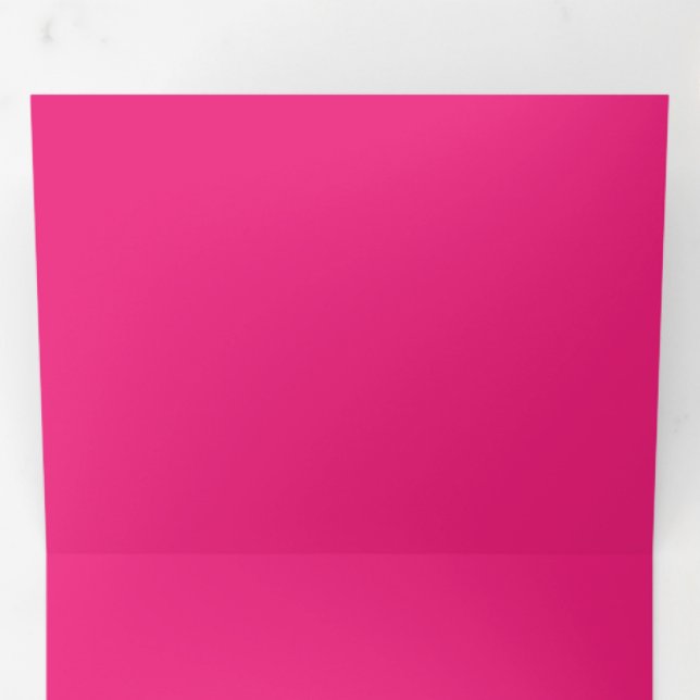 Bold Hot Pink Solid Background | Vibrant Colour Tri-Fold Invitation (Inside First)