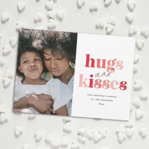Bold Hugs and Kisses Photo Valentine's Day Holiday Card