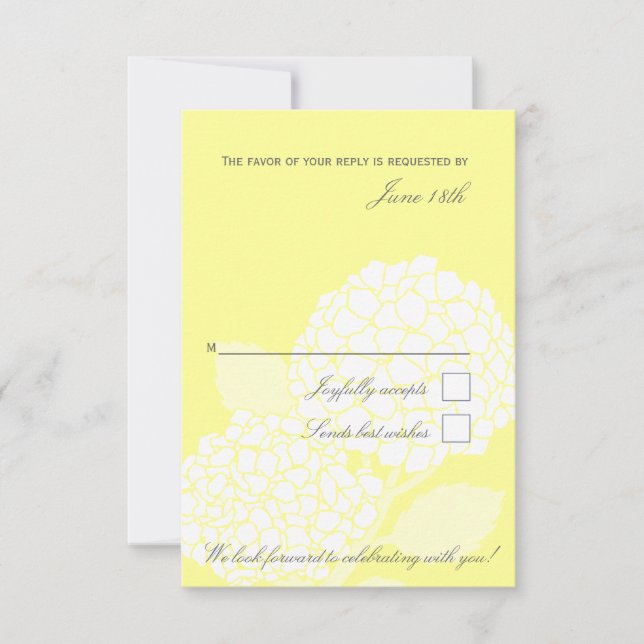 Bold Hydrangea RSVP card (Front)