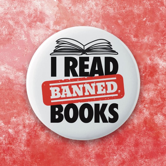 Bold “I Read Banned Books” Bookish  6 Cm Round Badge (Creator Uploaded)