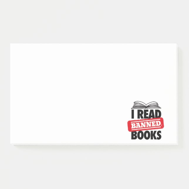 Bold “I Read Banned Books” Bookish  Post-it Notes (Front)