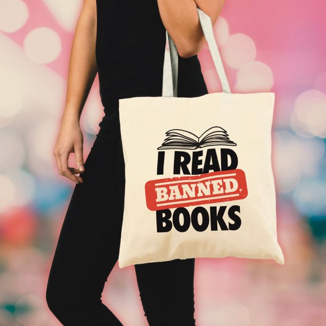 Bold “I Read Banned Books” Bookish  Tote Bag (Creator Uploaded)