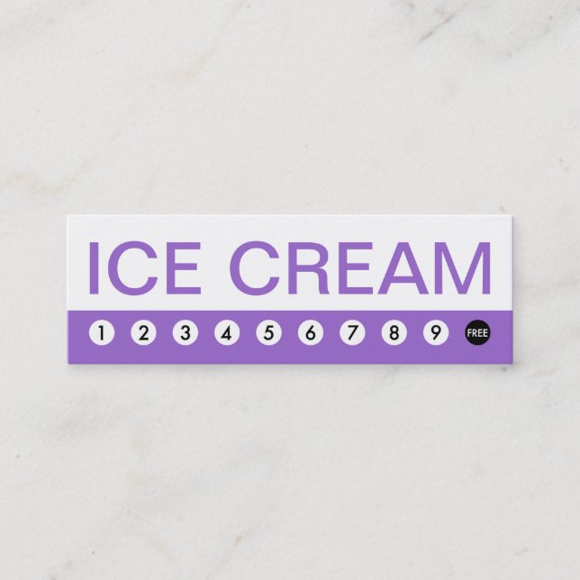 bold ICE CREAM customer loyalty Card (Front)