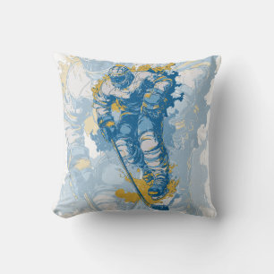 Bold Ice Hockey Mascot Winter Sports Cushion