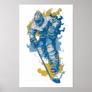Bold Ice Hockey Mascot Winter Sports Poster