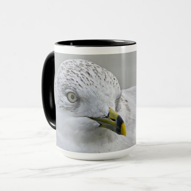 Bold Iconic Ring Billed Gull Georgia Photography   Mug (Front Left)