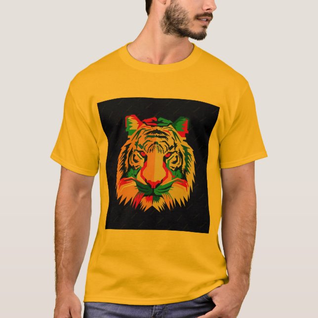 "Bold in Yellow: Lion Logo Tee for the Fierce Spir (Front)
