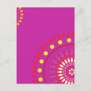 bold india pink decor postcard