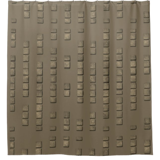 Bold Industrial  Look Copper Pattern Collage Shower Curtain (Front)