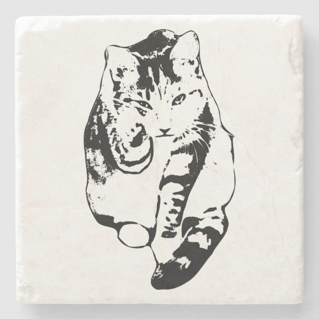 Bold Ink Cat Coaster Set (Front)