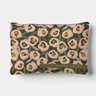 Bold Inky Floral Pattern | Hand-Drawn Botanical Accessory Pouch