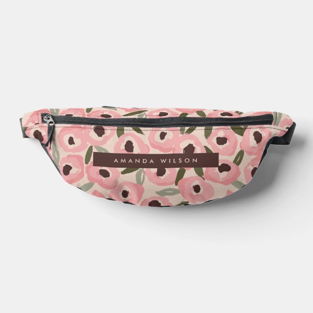 Bold Inky Floral Pattern | Hand-Drawn Botanical Bum Bags (Lay Down)