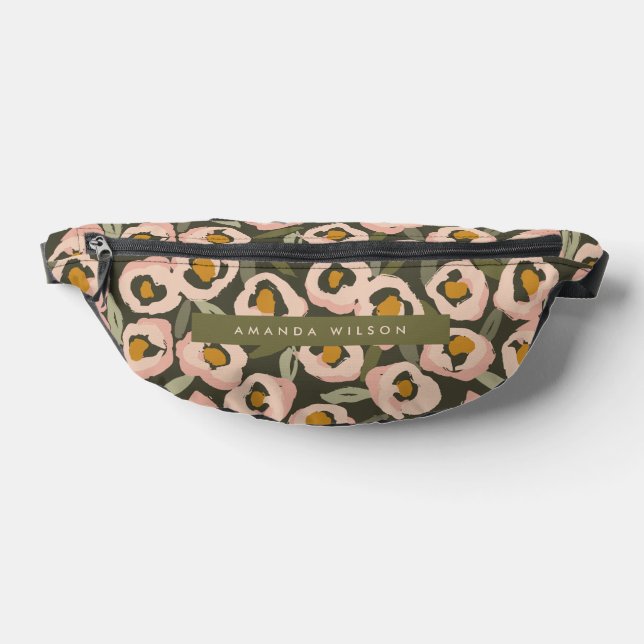 Bold Inky Floral Pattern | Hand-Drawn Botanical Bum Bags (Lay Down)