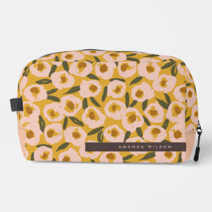 Bold Inky Floral Pattern Hand-Drawn Botanical Dopp Kit