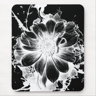 Bold Inky Grunge Sunflower Mouse Pad
