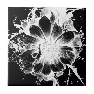 Bold Inky Grunge Sunflower Tile