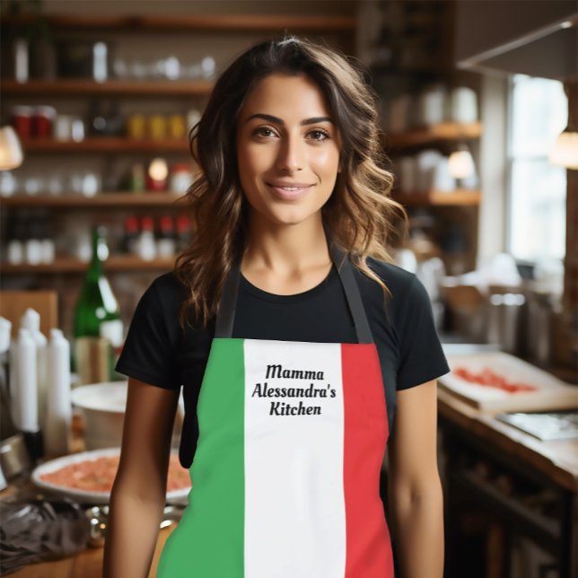 Bold Italian Flag of Italy Personalised Apron (Creator Uploaded)